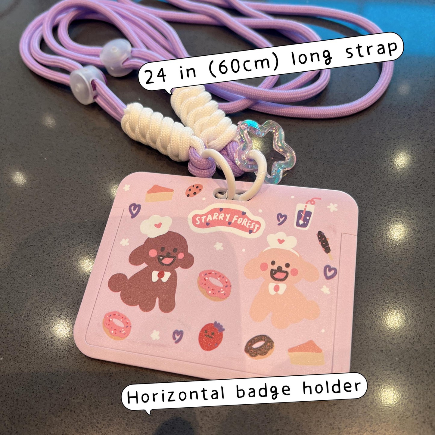 Poodle Bakery ID Badge Holder with Lanyard