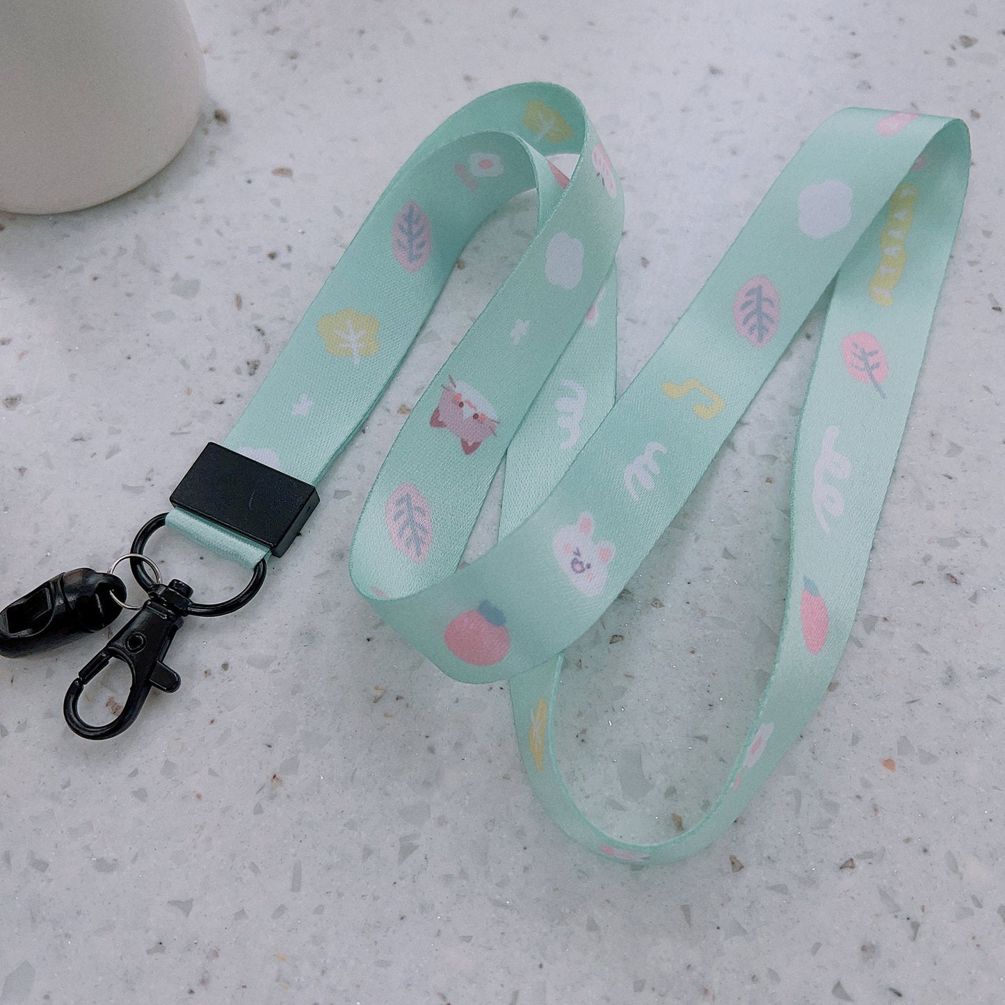 Mint Bunny Cat Lanyard