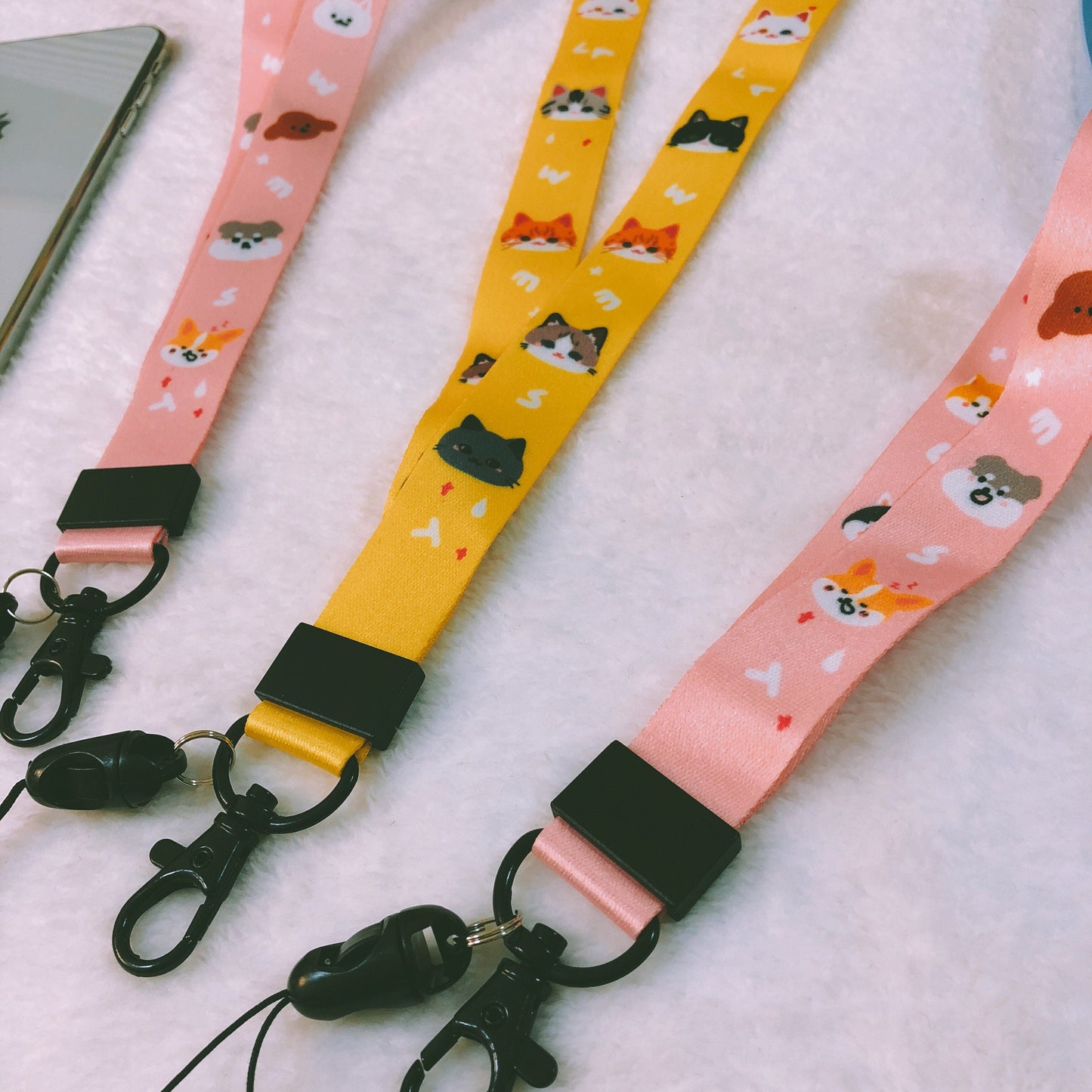 Cat Dog Prints Lanyards